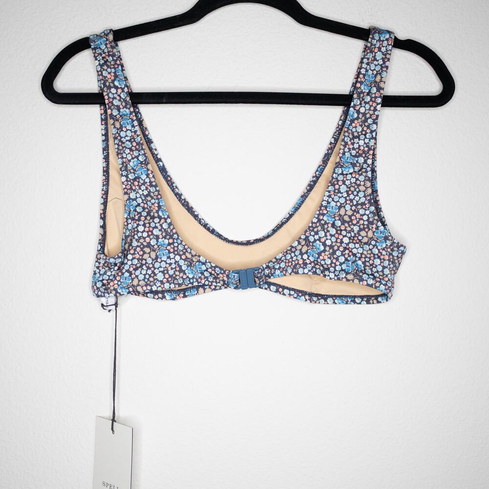 Spell Poppy Bikini Set Scoop Top Cheeky Pant Floral Top SZ L Bottom SZ M NWT - Picture 4 of 9